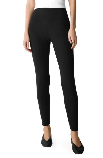 Eileen Fisher High Waist Ankle Leggings In Black
