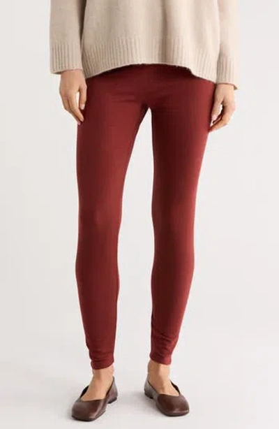 Eileen Fisher High Waist Ankle Leggings In Brown
