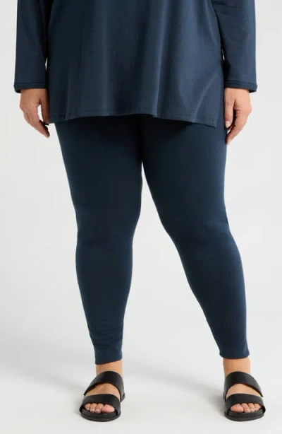 Eileen Fisher High Waist Ankle Leggings In Deep Adriatic