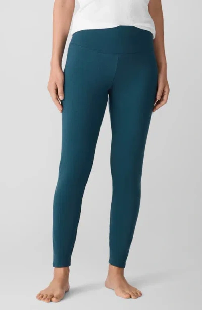 Eileen Fisher High Waist Ankle Leggings In Green