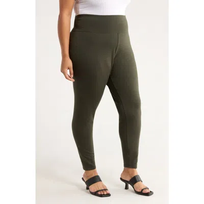Eileen Fisher High Waist Ankle Leggings In Green