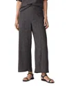 Eileen Fisher Wide Leg Organic Linen Ankle Pants In Brown