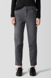 Eileen Fisher High Waist Ankle Slim Jeans In Asphalt