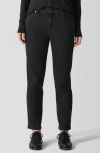 Eileen Fisher High Rise Slim Fit Ankle Jeans In Black In Black