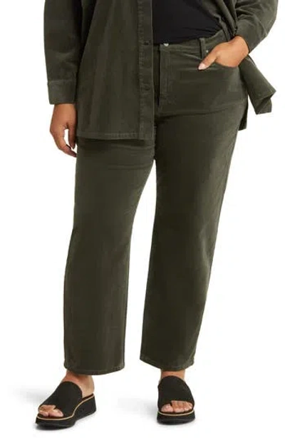 Eileen Fisher High Waist Ankle Straight Leg Corduroy Pants