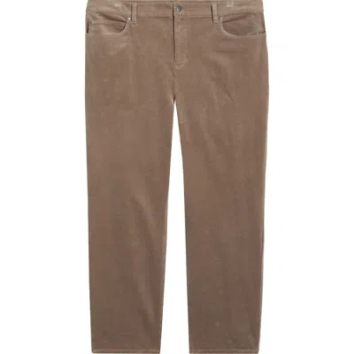 Eileen Fisher High Waist Ankle Straight Leg Corduroy Pants In Taupe