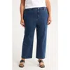 Eileen Fisher High Waist Ankle Straight Leg Jeans In Blue