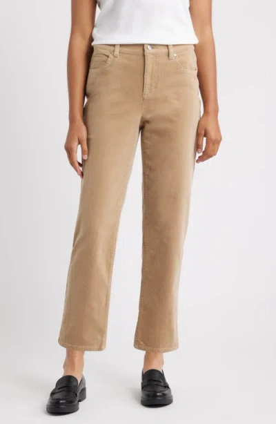 Eileen Fisher High Waist Ankle Straight Leg Jeans In Brown