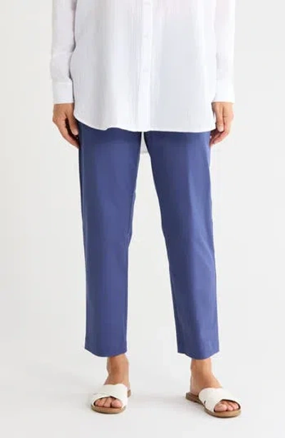 Eileen Fisher High Waist Ankle Tapered Pants In Blue