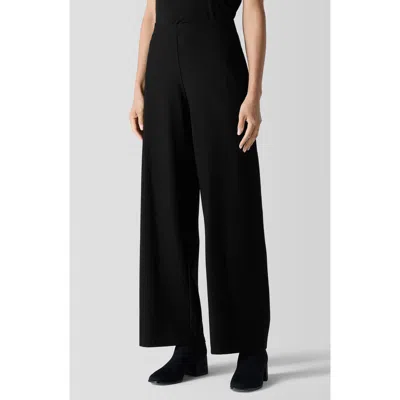 Eileen Fisher High Waist Ankle Wide Leg Pants In Black