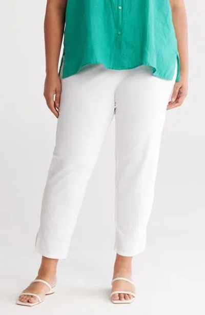 Eileen Fisher High Waist Crop Slim Pants In White