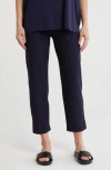 Eileen Fisher High Waist Crop Slim Pants In Black