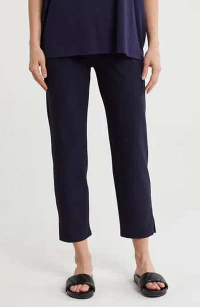 Eileen Fisher High Waist Crop Slim Pants In Black