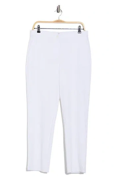 Eileen Fisher High Waist Ponte Knit Slim Ankle Pants In White