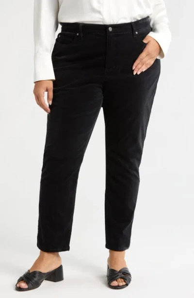 Eileen Fisher High Waist Slim Ankle Jeans In Black