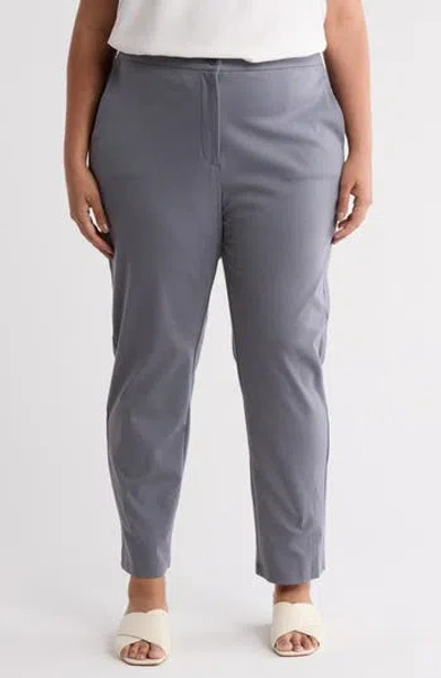 Eileen Fisher High Waist Slim Ankle Pants In Gray