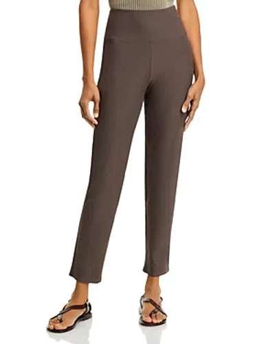 Eileen Fisher High Waist Slim Ankle Pants In Brown
