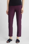 EILEEN FISHER EILEEN FISHER HIGH WAIST SLIM CREPE ANKLE PANTS