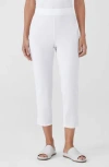 Eileen Fisher High Waist Slim Crop Pants In White