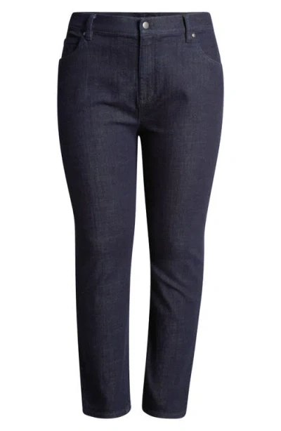 Eileen Fisher High Waist Slim Straight Jeans In Deep Indigo