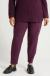 Eileen Fisher High Waist Slim Stretch Ankle Pants In Blackberry