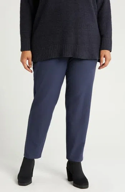 Eileen Fisher High Waist Slim Stretch Ankle Pants In Nocturne