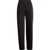 Eileen Fisher High Waist Stretch Organic Cotton Ankle Tapered Pants In Black