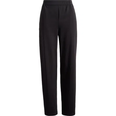 Eileen Fisher High Waist Stretch Organic Cotton Ankle Tapered Pants In Black