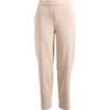 Eileen Fisher High Waist Stretch Organic Cotton Ankle Tapered Pants In Wheat