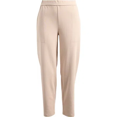 Eileen Fisher High Waist Stretch Organic Cotton Ankle Tapered Pants In Wheat