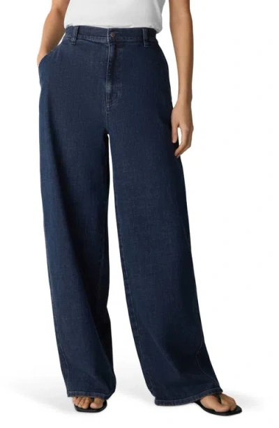Eileen Fisher High Waist Wide Leg Jeans In Blue