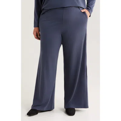 Eileen Fisher High Waist Wide Leg Pants In Blue