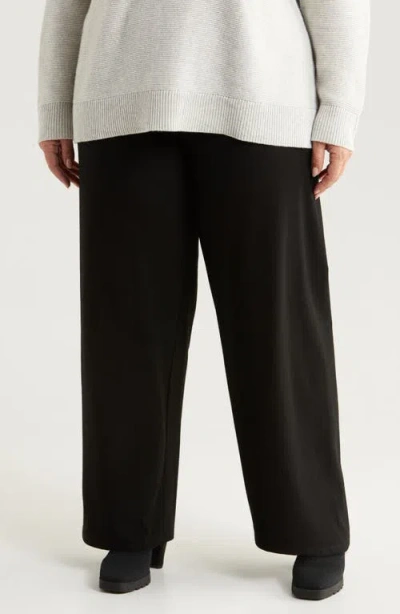 Eileen Fisher High Waist Wide Leg Pants In Black
