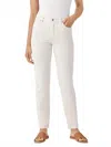 Eileen Fisher High Waisted Straight Ankle Jeans In Undyed Natural In White