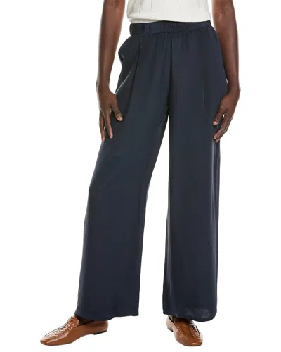 Eileen Fisher High Waisted Wide Silk Flare Pant In Blue