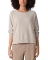 Eileen Fisher Crewneck Cashmere Blend Tunic Sweater In Almond