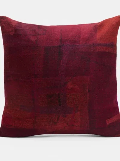 Eileen Fisher Home Waste No More Felted 24" Pillow In Red