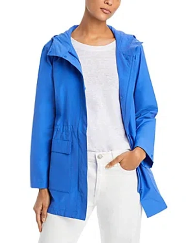 Eileen Fisher Hooded Anorak Jacket In Blue Star