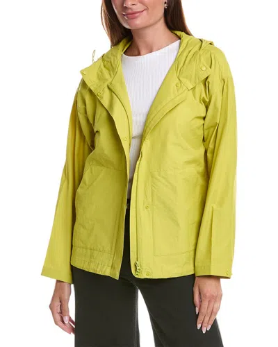 Eileen Fisher Petite Lightweight Snap-front Hooded Anorak In Yellow