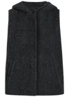 Eileen Fisher Hooded Bouclé Vest In Black