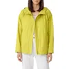 Eileen Fisher Lightweight Snap-front Hooded Anorak In Citron