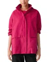 Eileen Fisher Hooded Stand Collar Jacket In Azalea