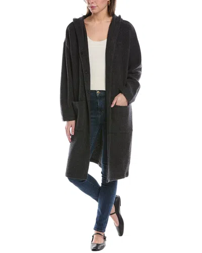 Eileen Fisher Hooded Wool-blend Coat In Black