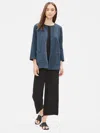 Eileen Fisher Indigo Organic Cotton Jacket In Blue