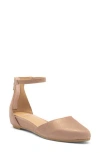 Eileen Fisher Ingle Ankle Strap Flat In Platinum Tan