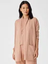 Eileen Fisher Italian Cashmere Cardigan In Brown