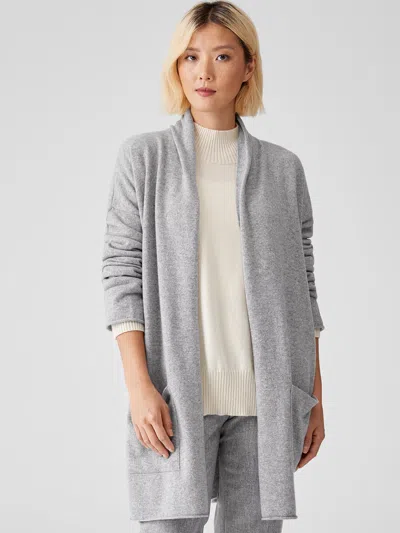 Eileen Fisher Italian Cashmere Cardigan In Gray