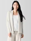 Eileen Fisher Italian Cashmere High Collar Cardigan In Neutral