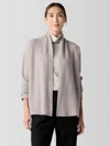 Eileen Fisher Italian Cashmere High Collar Cardigan In Neutral