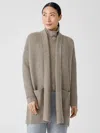 Eileen Fisher Italian Cashmere Links Cardigan In Brown